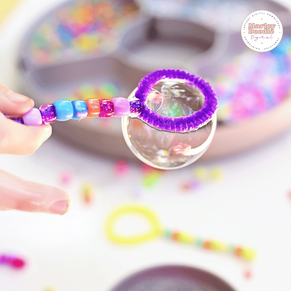 Easy DIY Bubble Wand Bubble Making Station