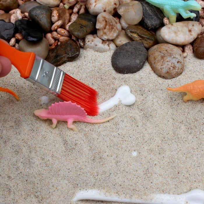 Digging for Dinosaur Sensory Bin for Toddlers