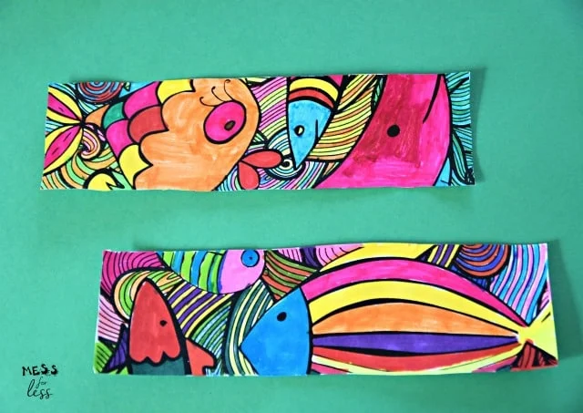 Fish Bookmarks to Color