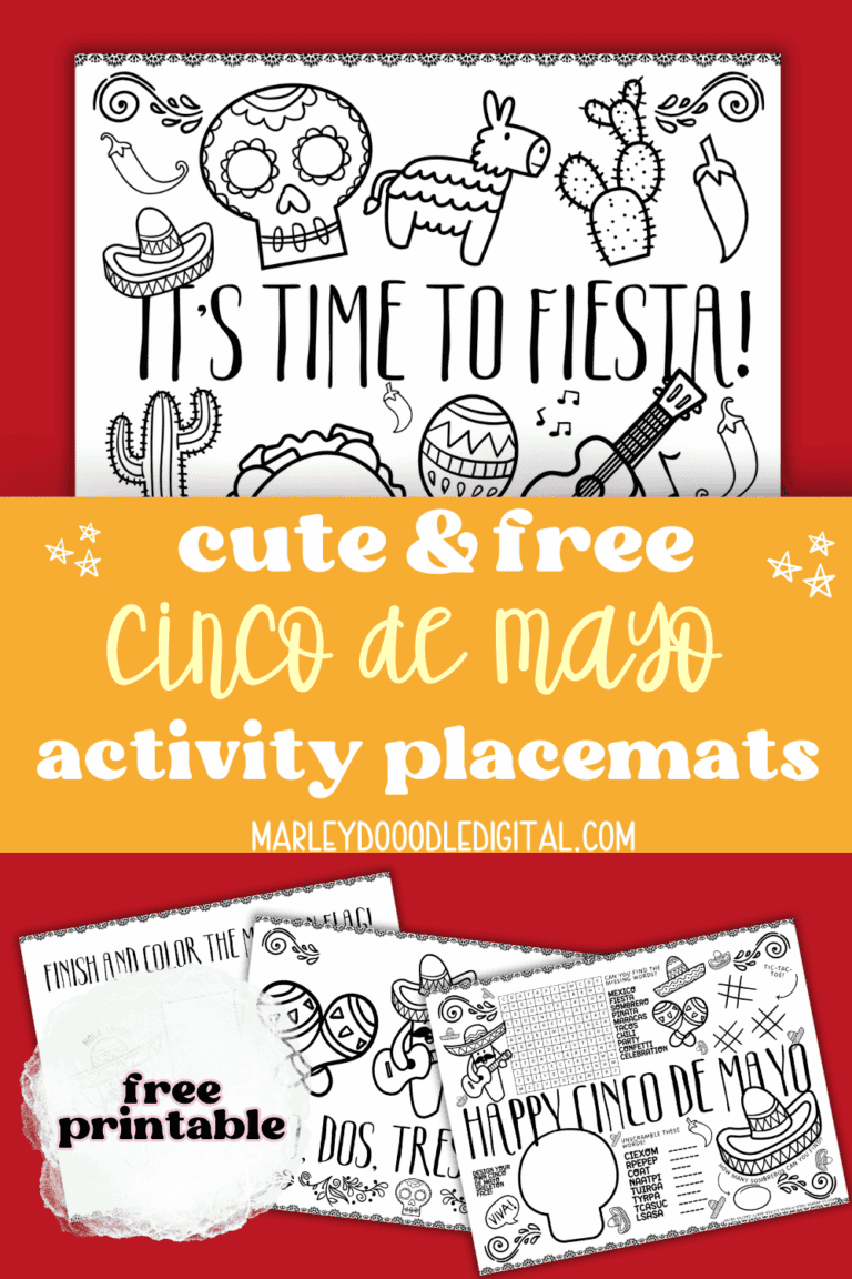 4 Fun & Festive Cinco De Mayo Activity Placemats - Marley Doodle Digital