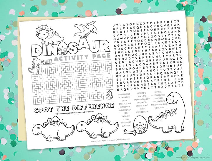 Free Printable Dinosaur Activity Page