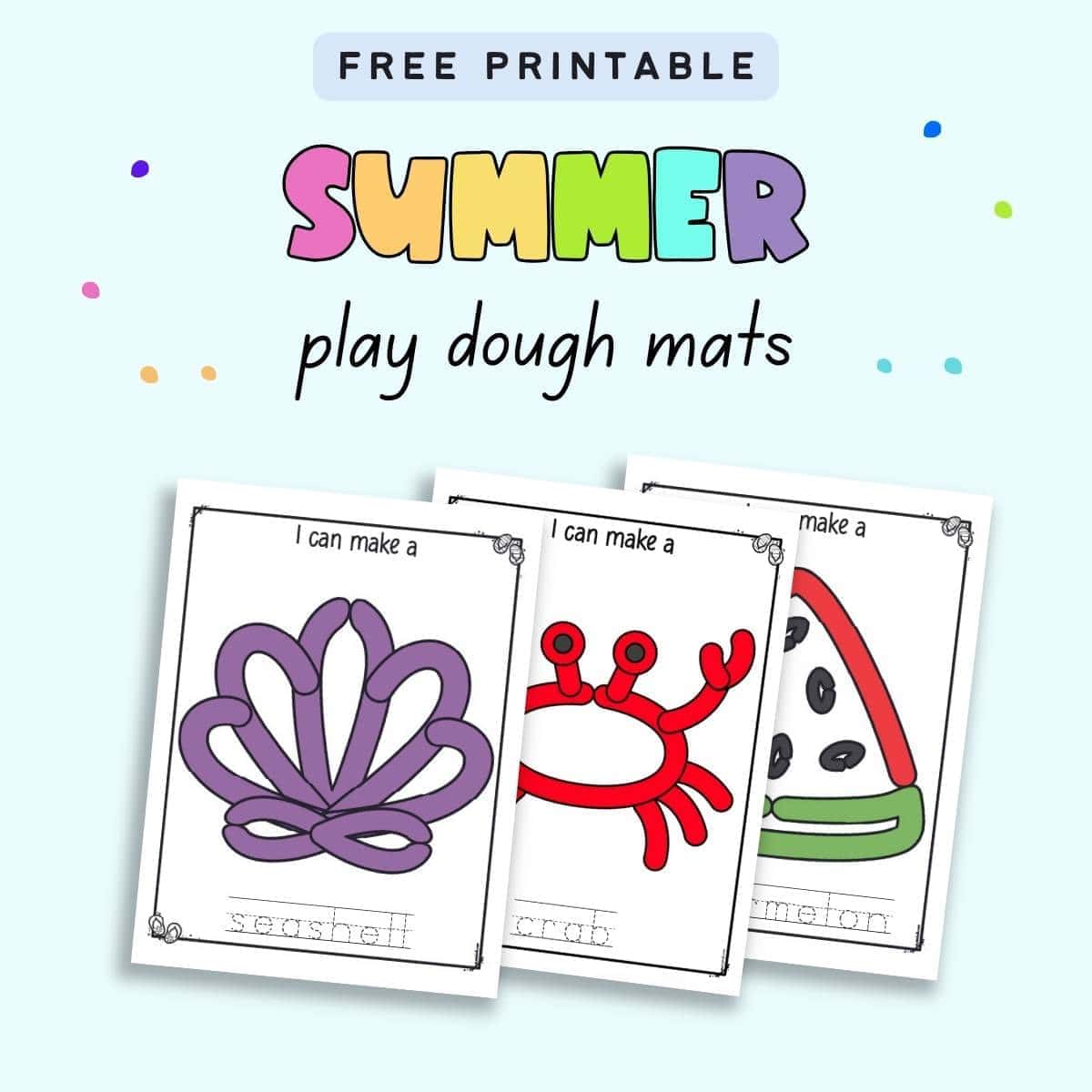 Printable Summer Play Dough Mats