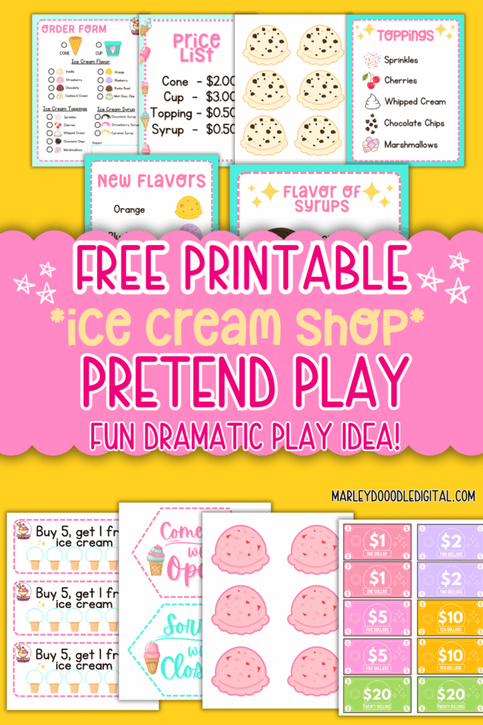 38+ Free Ice Cream Shop Dramatic Play Printables - Marley Doodle Digital