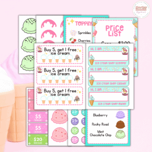 38+ Free Ice Cream Shop Dramatic Play Printables - Marley Doodle Digital