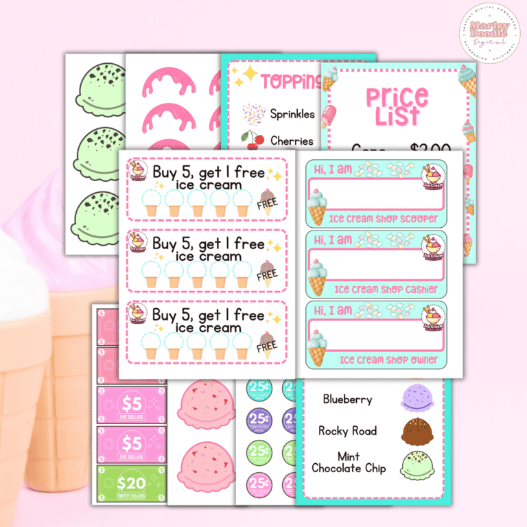 38+ Free Ice Cream Shop Dramatic Play Printables