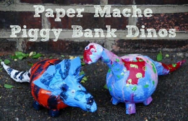 Paper Mache Dino Bank Crafts