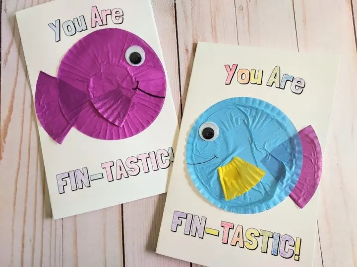 Printable Fish Cupcake Liner Card Craft