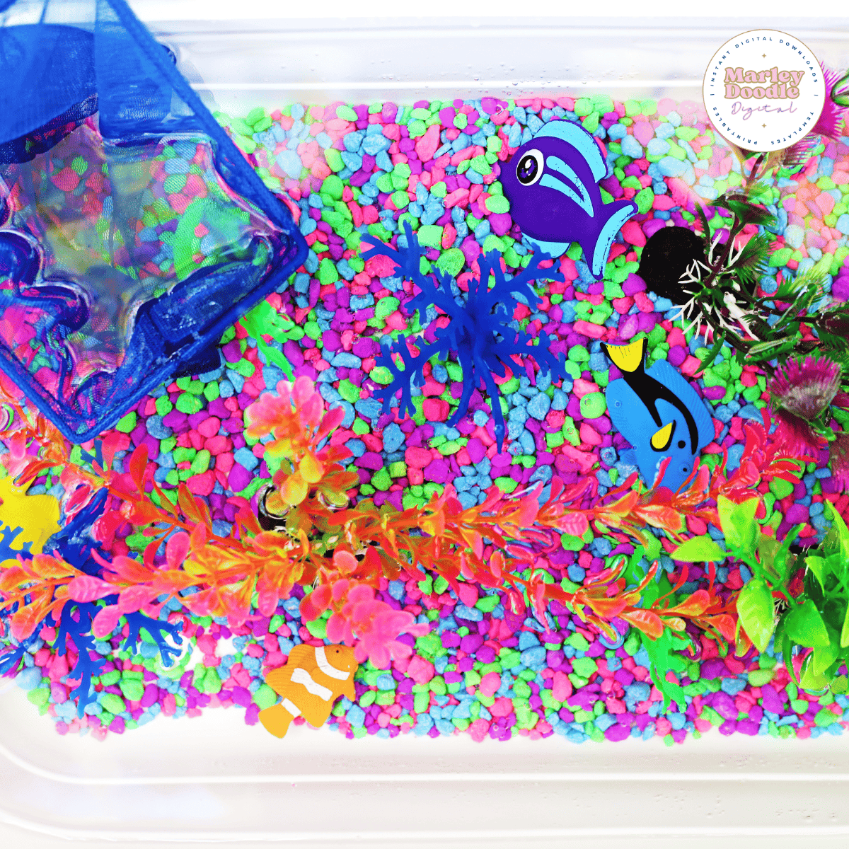 Super Fun DIY Aquarium Sensory Bin Idea
