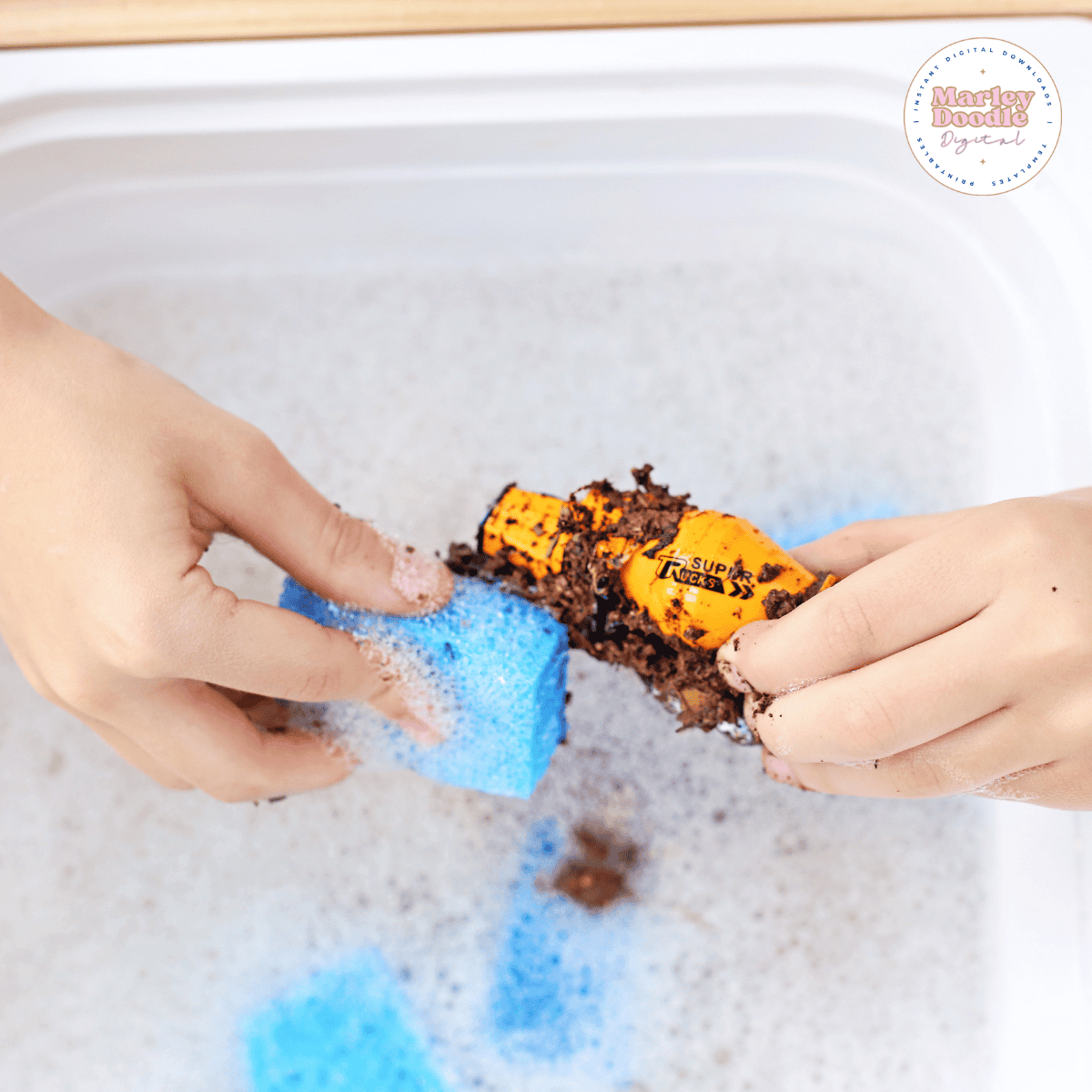 Easy DIY Car Wash Sensory Table for Preschool