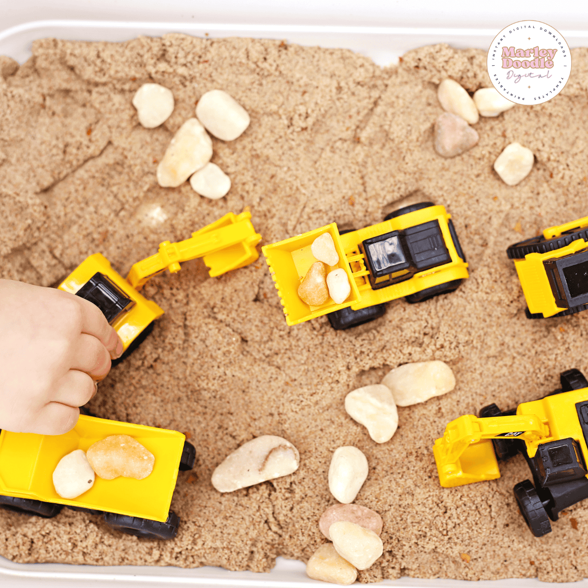 Preschool Construction Site Sensory Bin