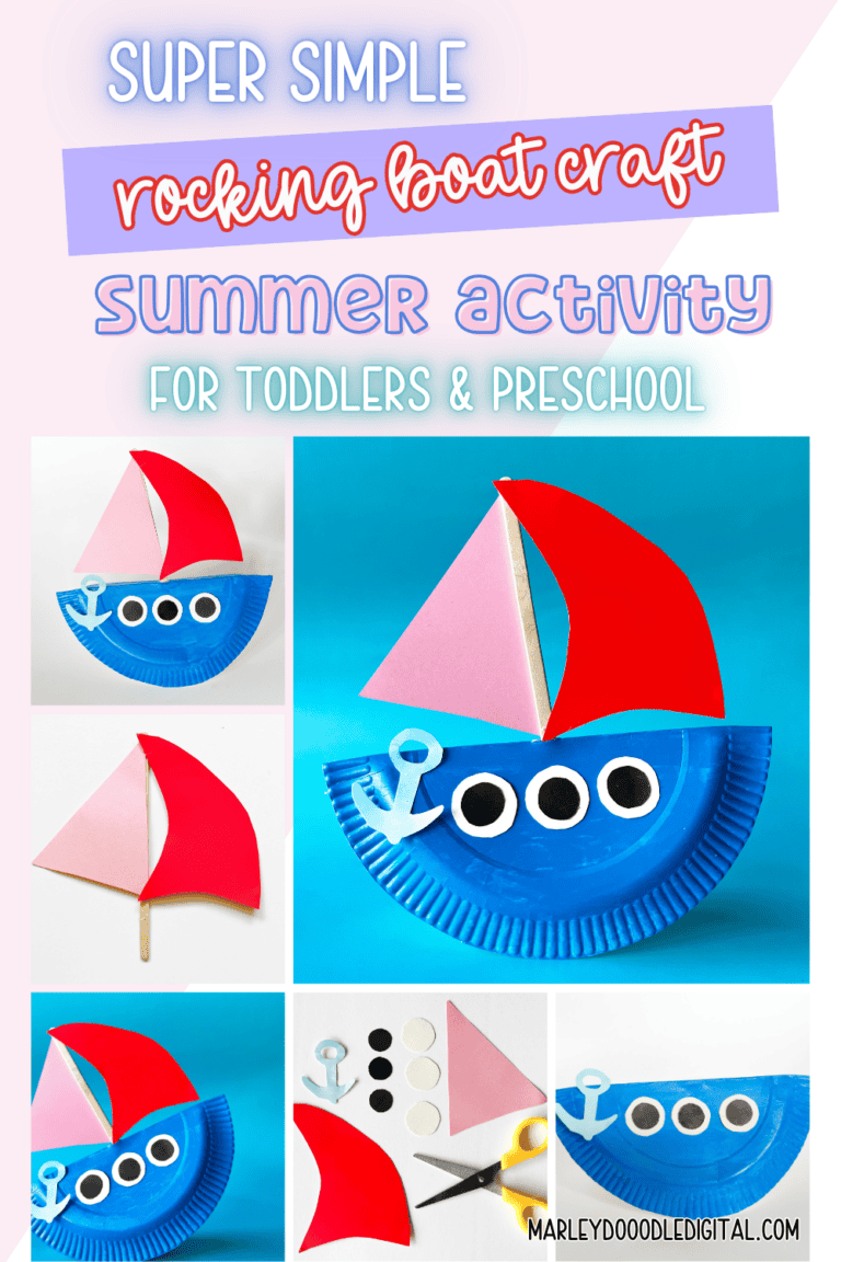 Easy DIY Paper Plate Rocking Boat Craft for Kids - Marley Doodle Digital
