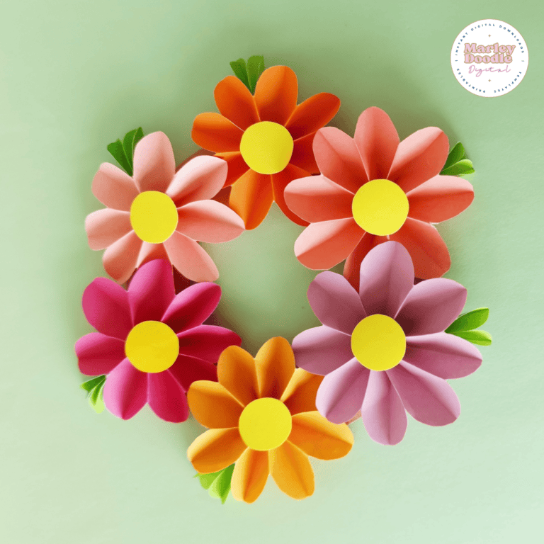 Easy Paper Flower Wreath Craft for Kids
