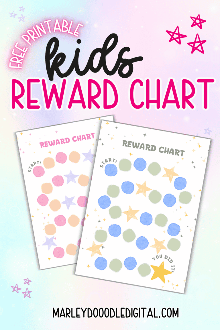 Free Printable Reward Charts for Kids - Marley Doodle Digital