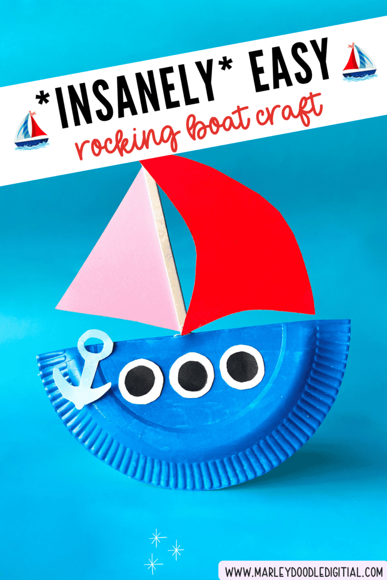 Easy DIY Paper Plate Rocking Boat Craft for Kids - Marley Doodle Digital
