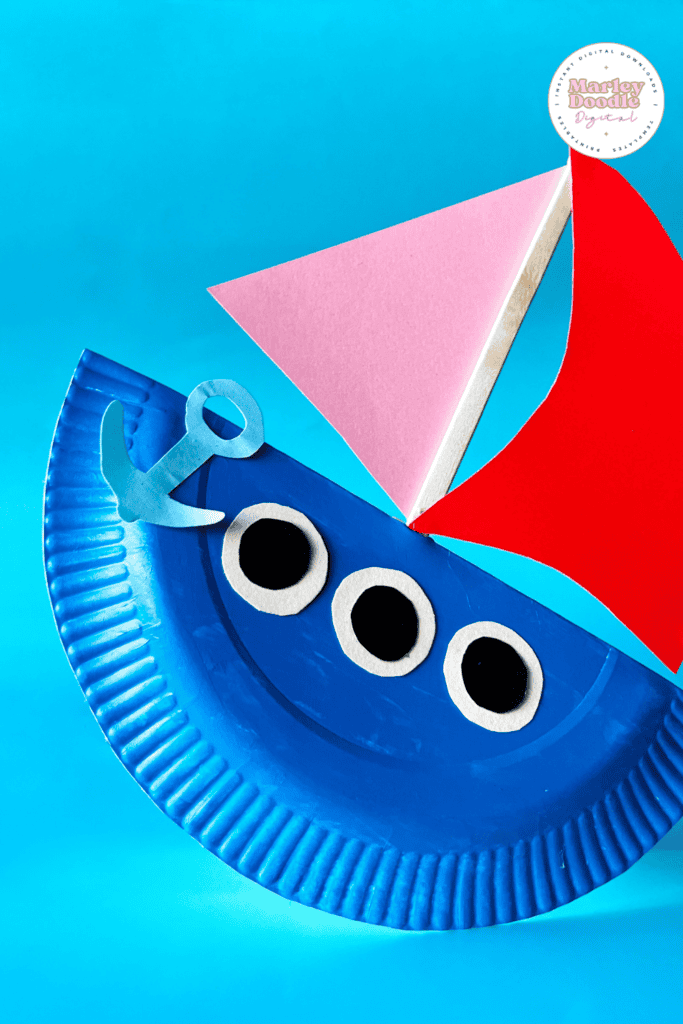 Easy DIY Paper Plate Rocking Boat Craft for Kids - Marley Doodle Digital
