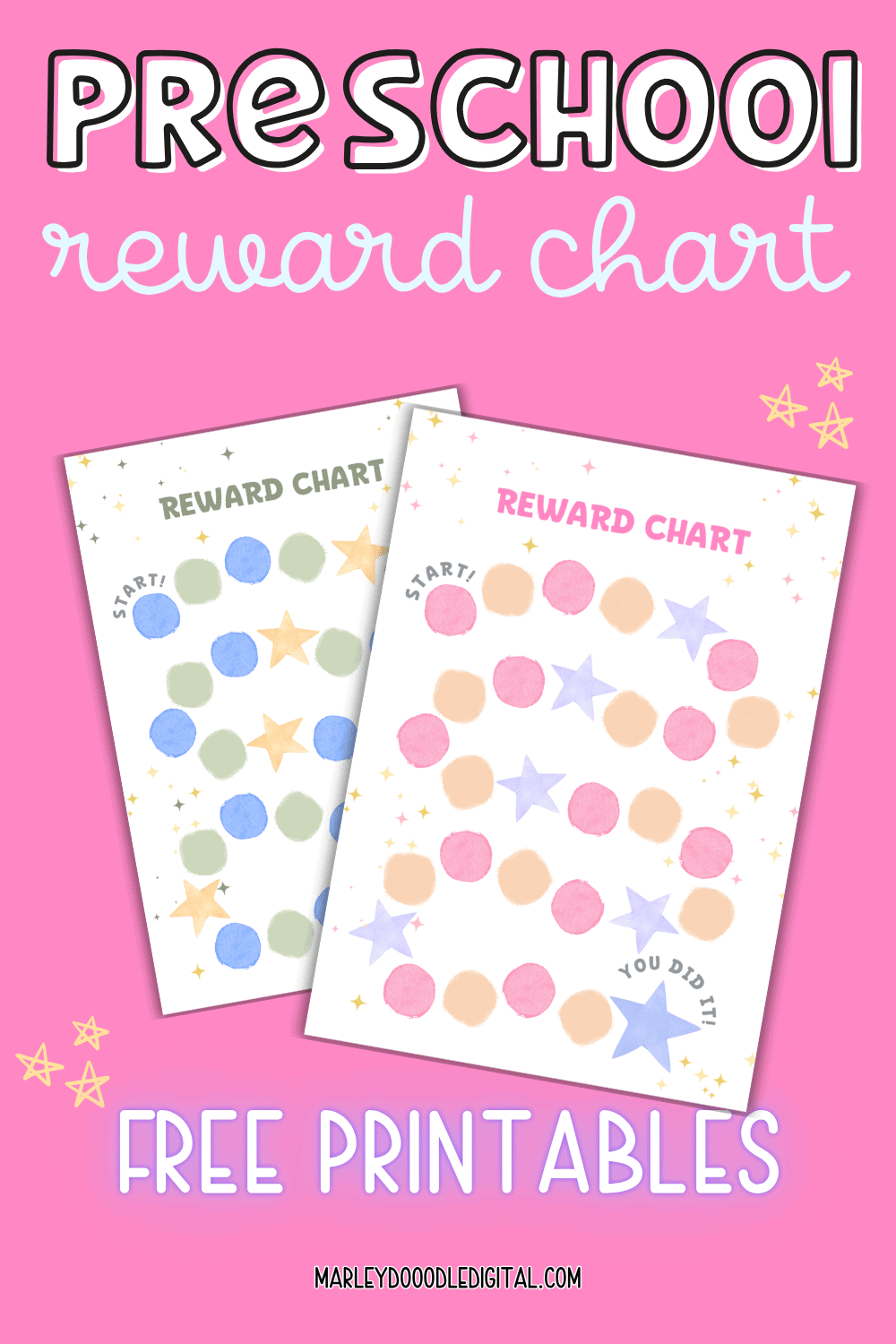 Free Printable Reward Charts for Kids - Marley Doodle Digital