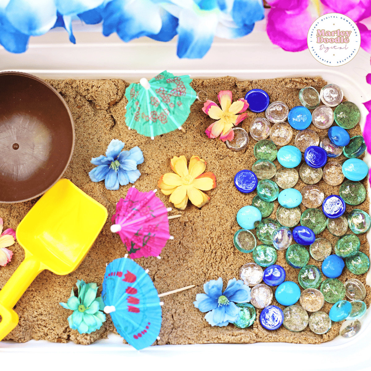 Aloha Fun! Tropical Sensory Bin Kids Will Love