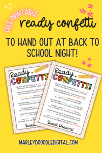 Free Ready Confetti Printable (to ease the first day jitters!) - Marley Doodle Digital