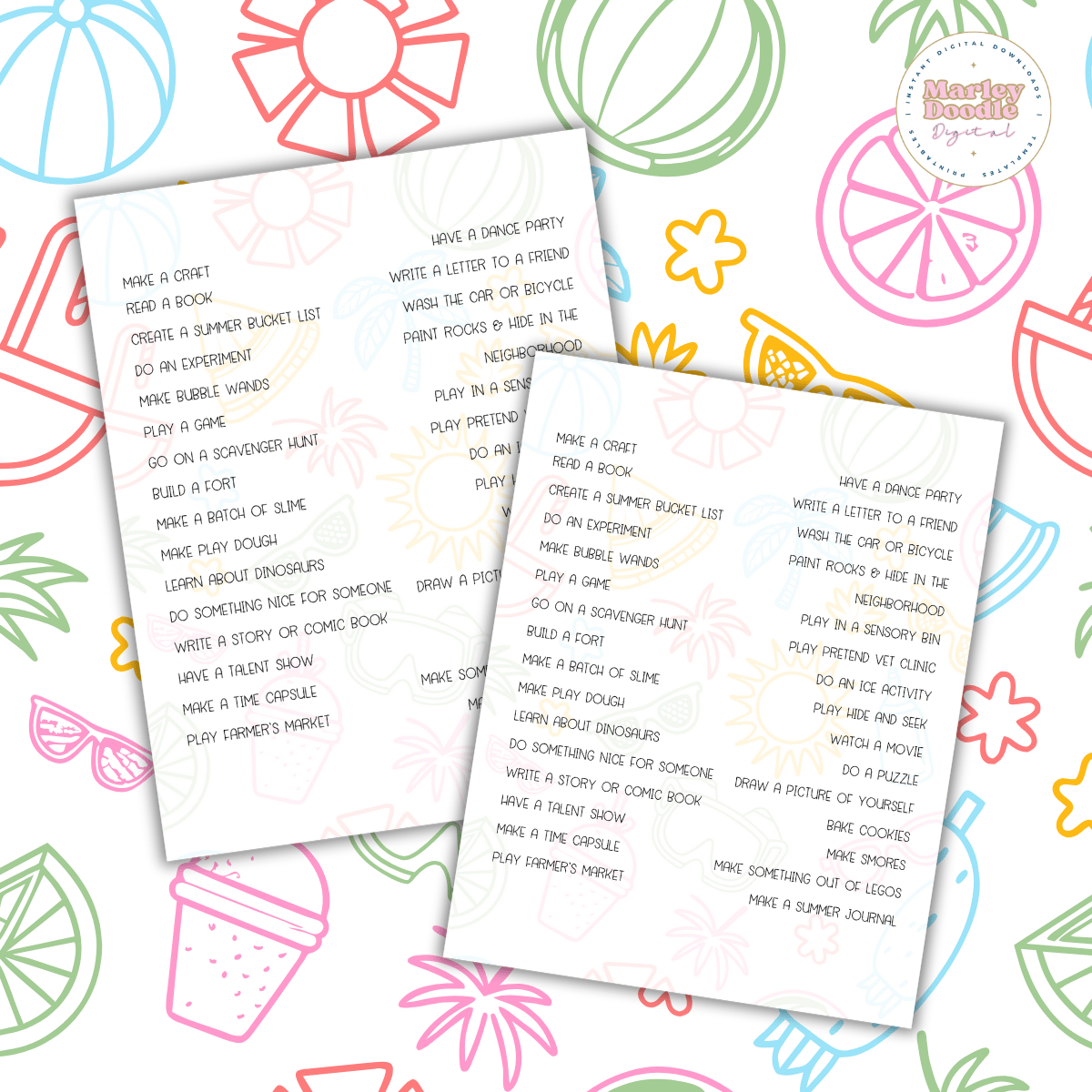 32+ Summer Boredom Buster Printables