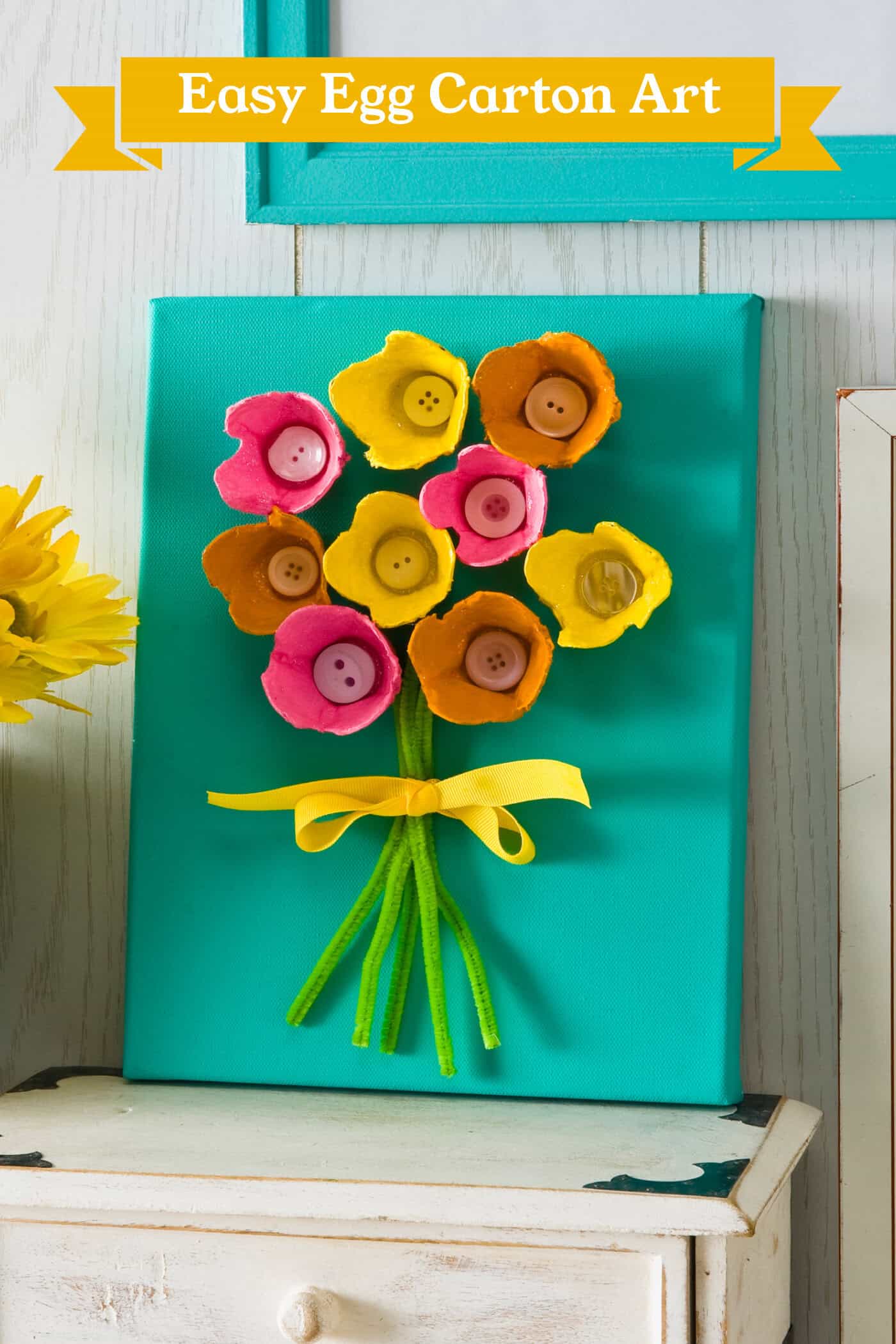 Egg Carton Art on Canvas