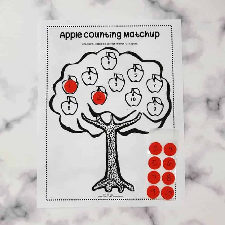 Apple Themed Dot Stickers Printable