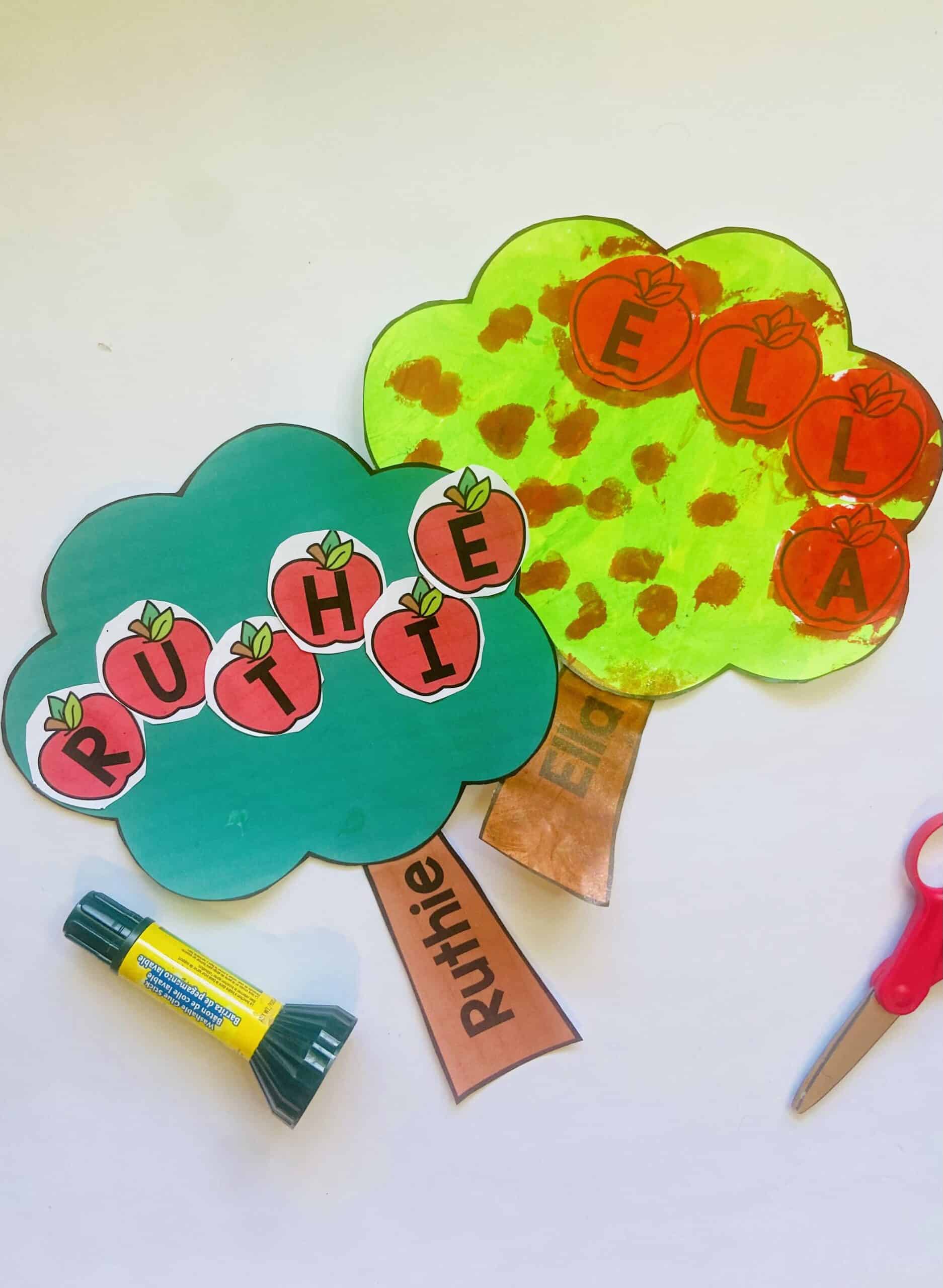 Apple Tree Name Craft and Counting Activity