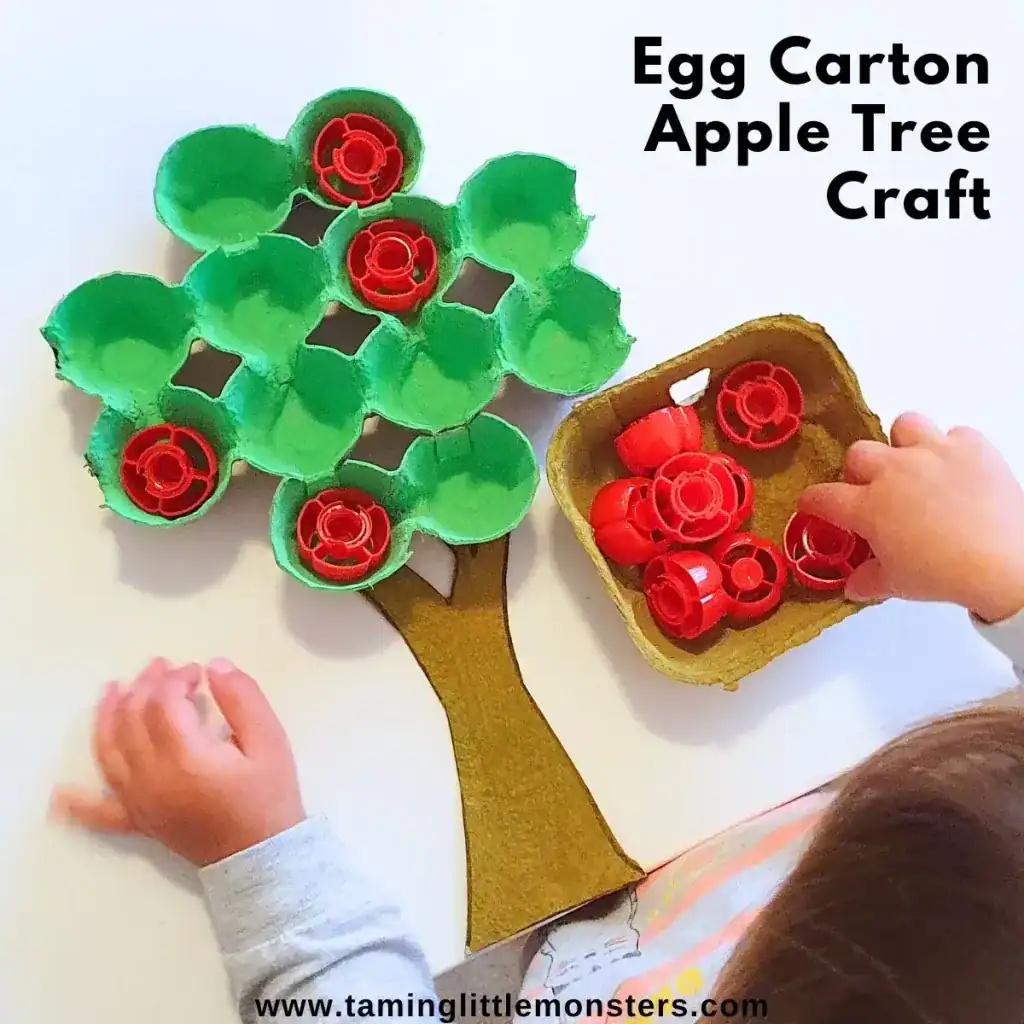 Egg Carton Apple Tree Craft and Fine Motor Activity