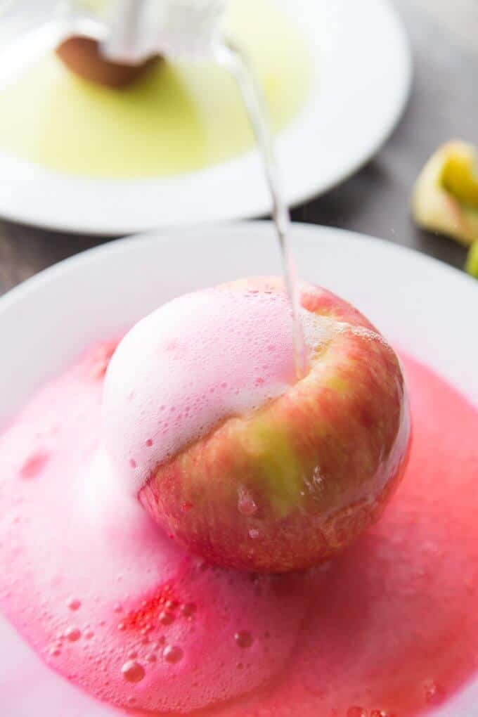 Erupting Apple Volcano Experiment