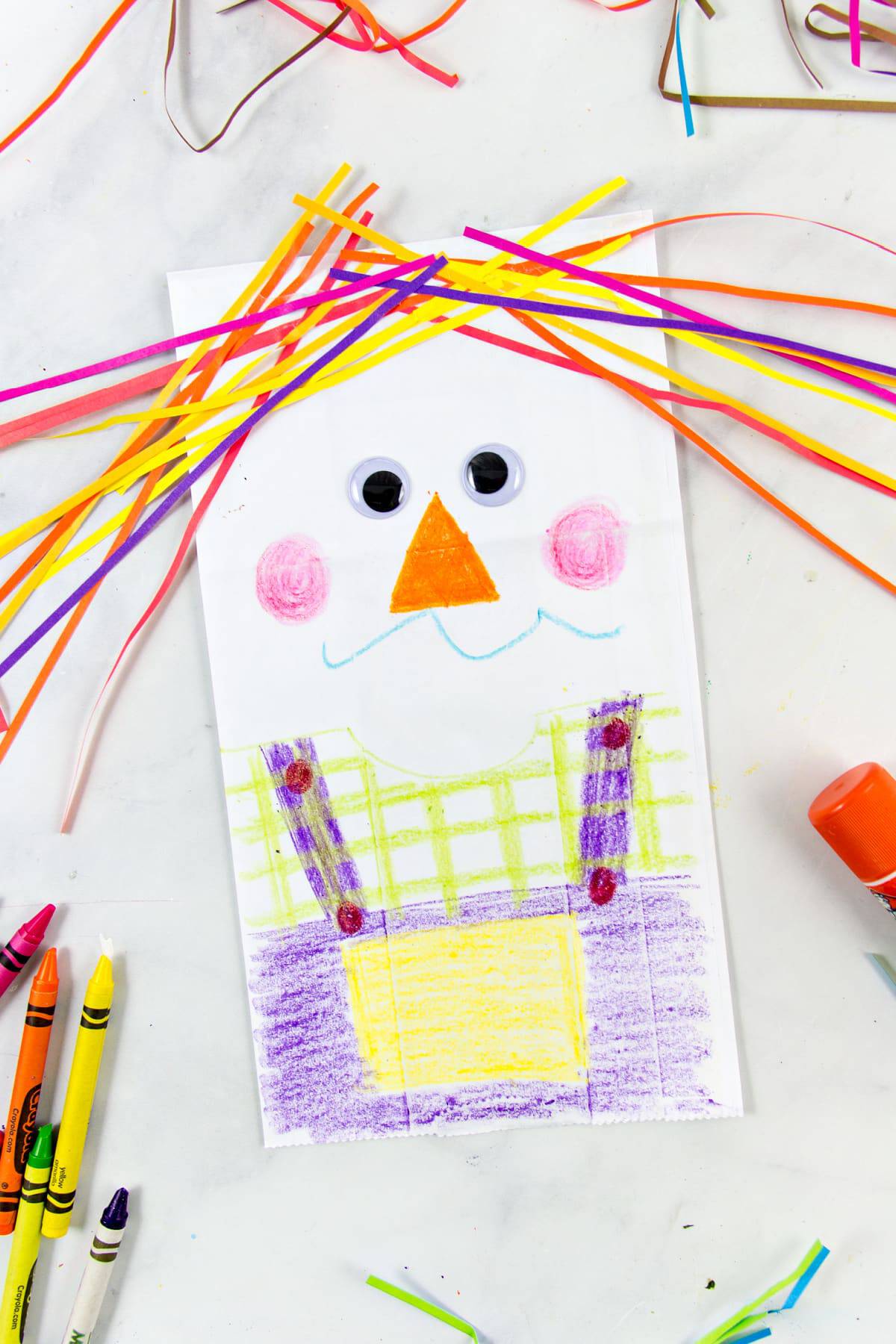 Paper Bag Scarecrow Puppet