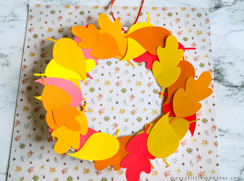 Paper Plate Leaf Wreath