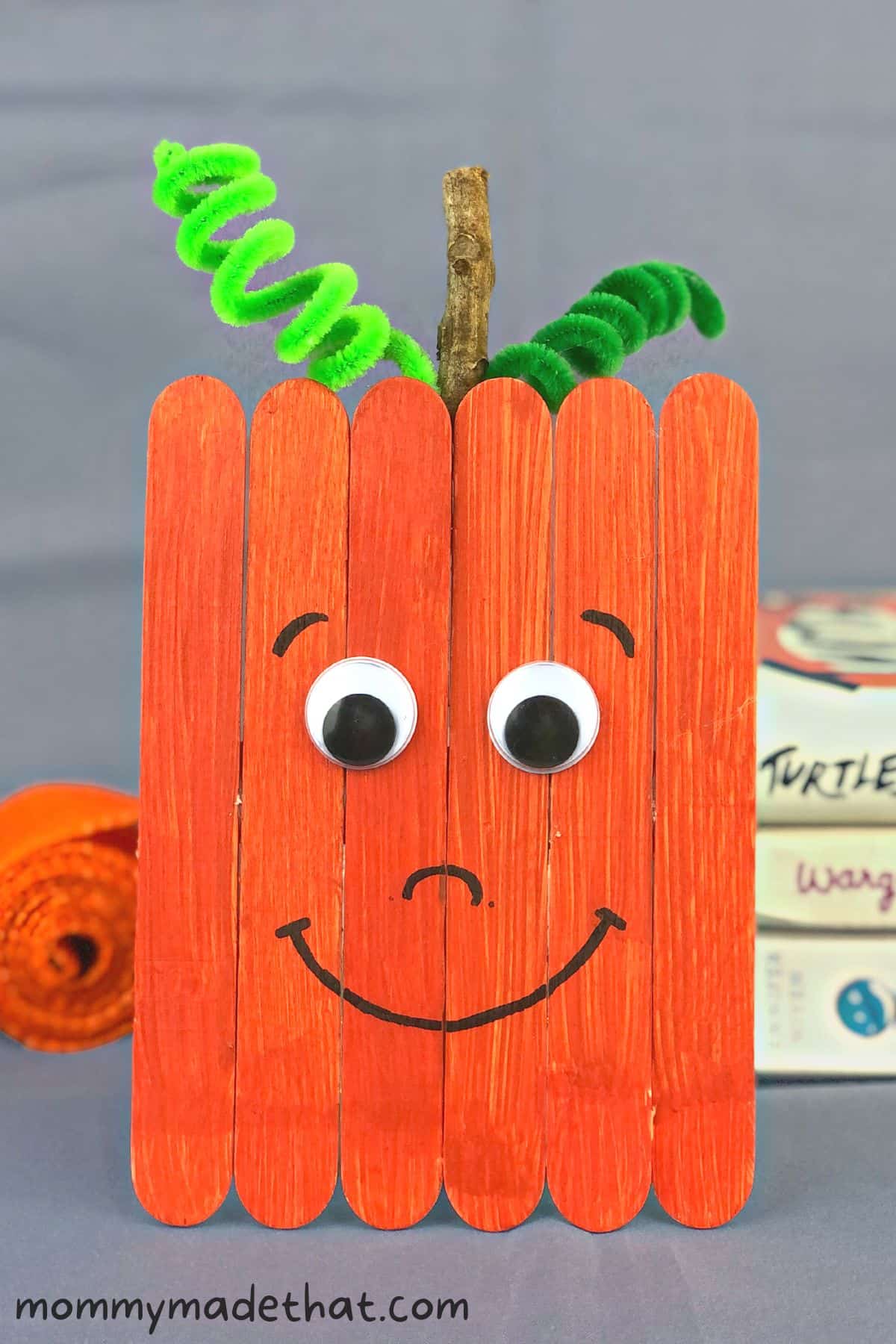 Popsicle Stick Pumpkin Craft