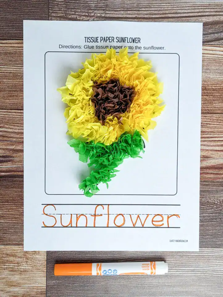 Tissue Paper Sunflower Craft
