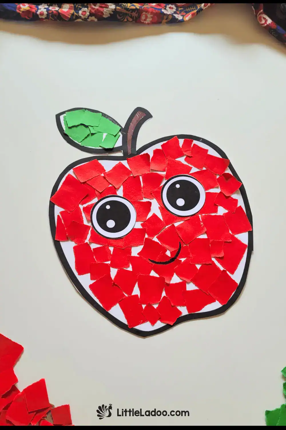 Torn Paper Apple Craft