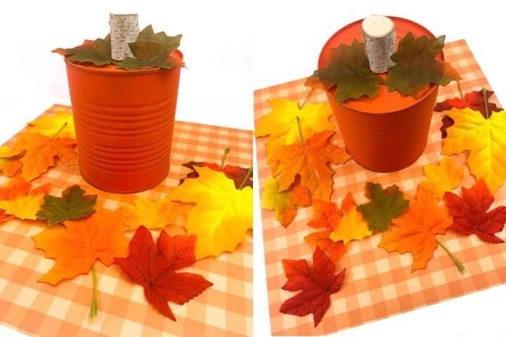 Upcycled Tin Can Pumpkin Craft
