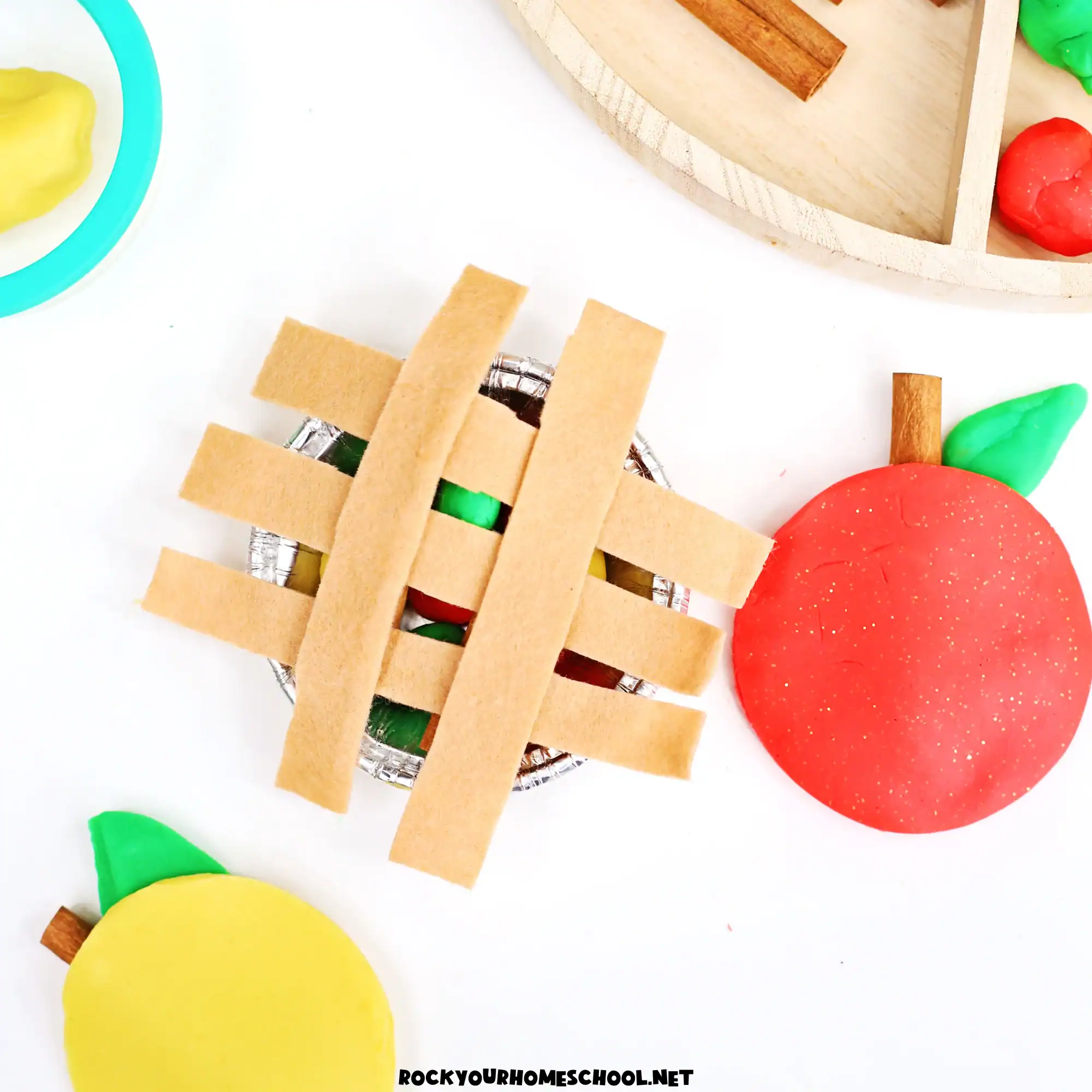 Apple Pie Playdough Tray 
