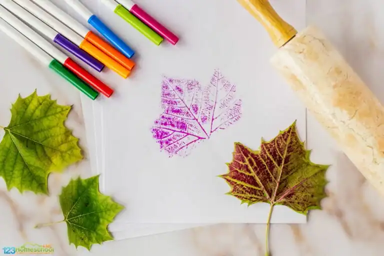 Fall Leaf Prints with Markers