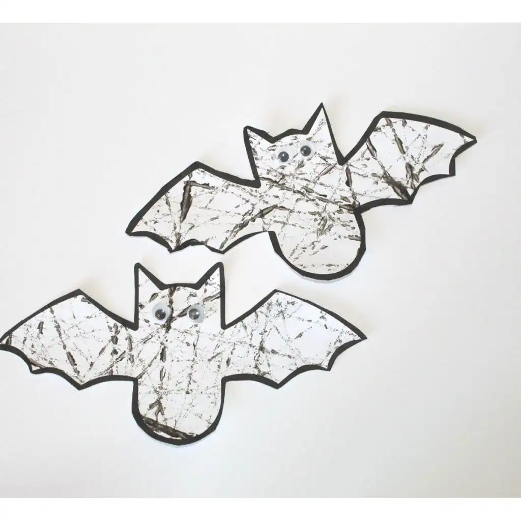 Marble Painting Preschool Bat Craft