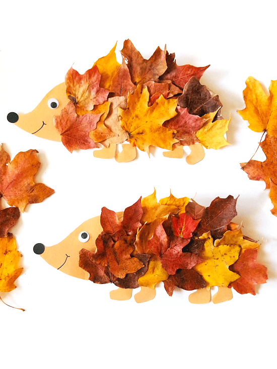 Paper Plate Fall Leaf Hedgehog Craft