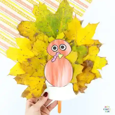 Paper Plate Leaf Turkey Craft