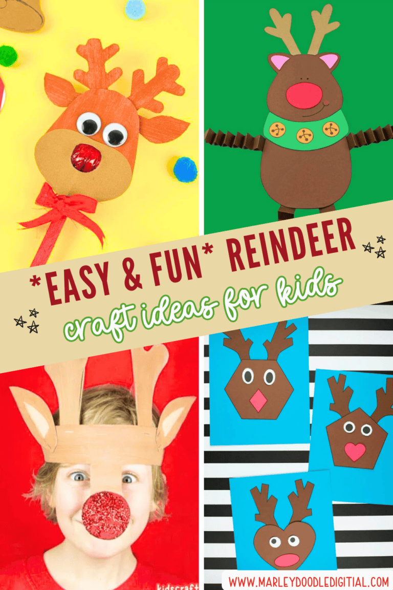 19+ Fun & Easy Reindeer Crafts for Kids - Marley Doodle Digital