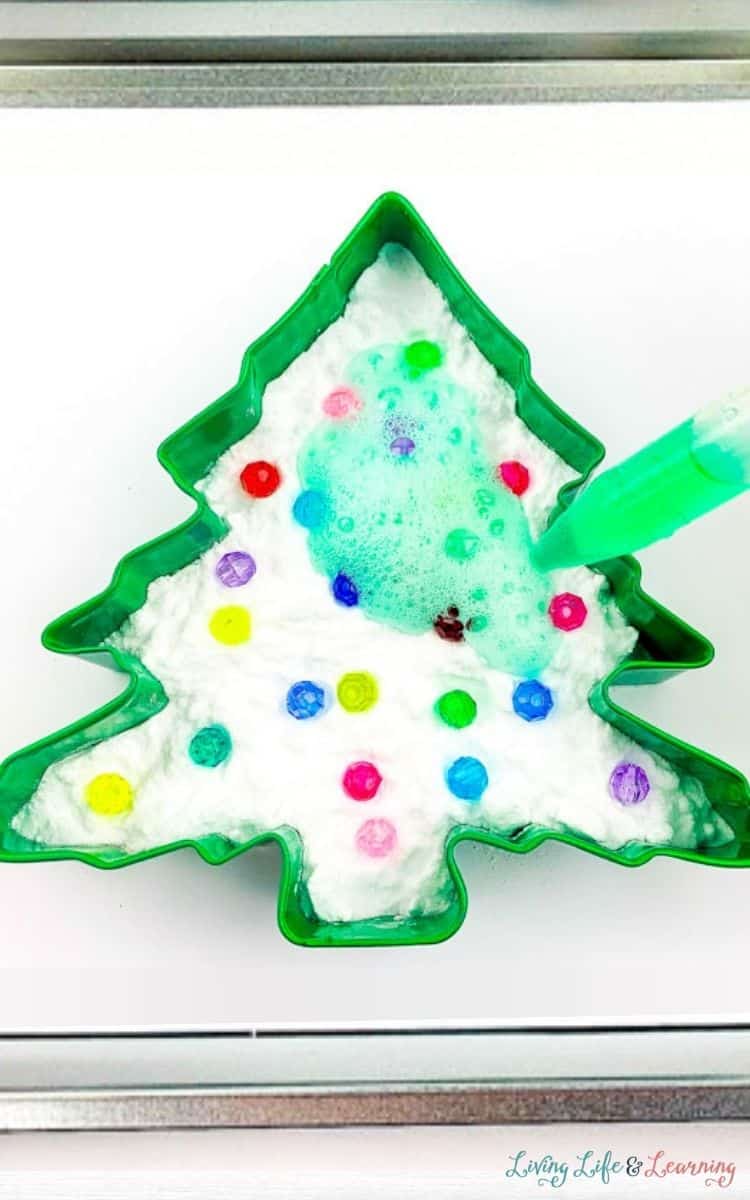 Fizzy Baking Soda Christmas Tree Experiment