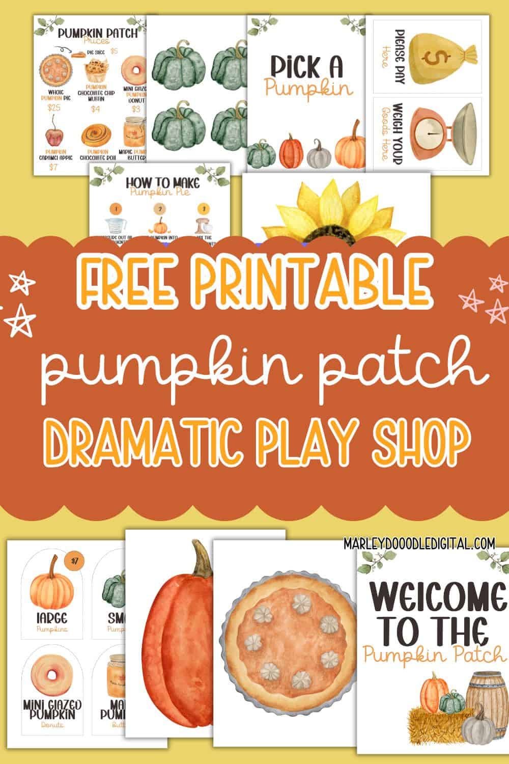 51+ Free Pumpkin Patch Dramatic Play Printables - Marley Doodle Digital