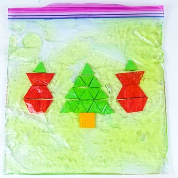 Pattern Block Christmas Tree Sensory Bag