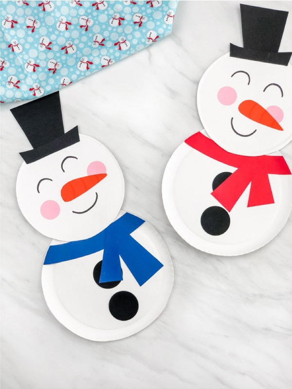 Snowman Paper Plate Craft 