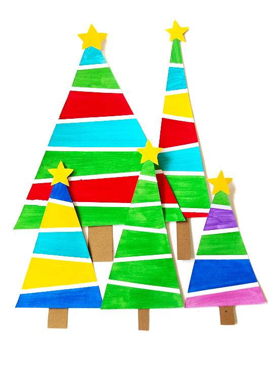 Tape Resist Christmas Tree Craft