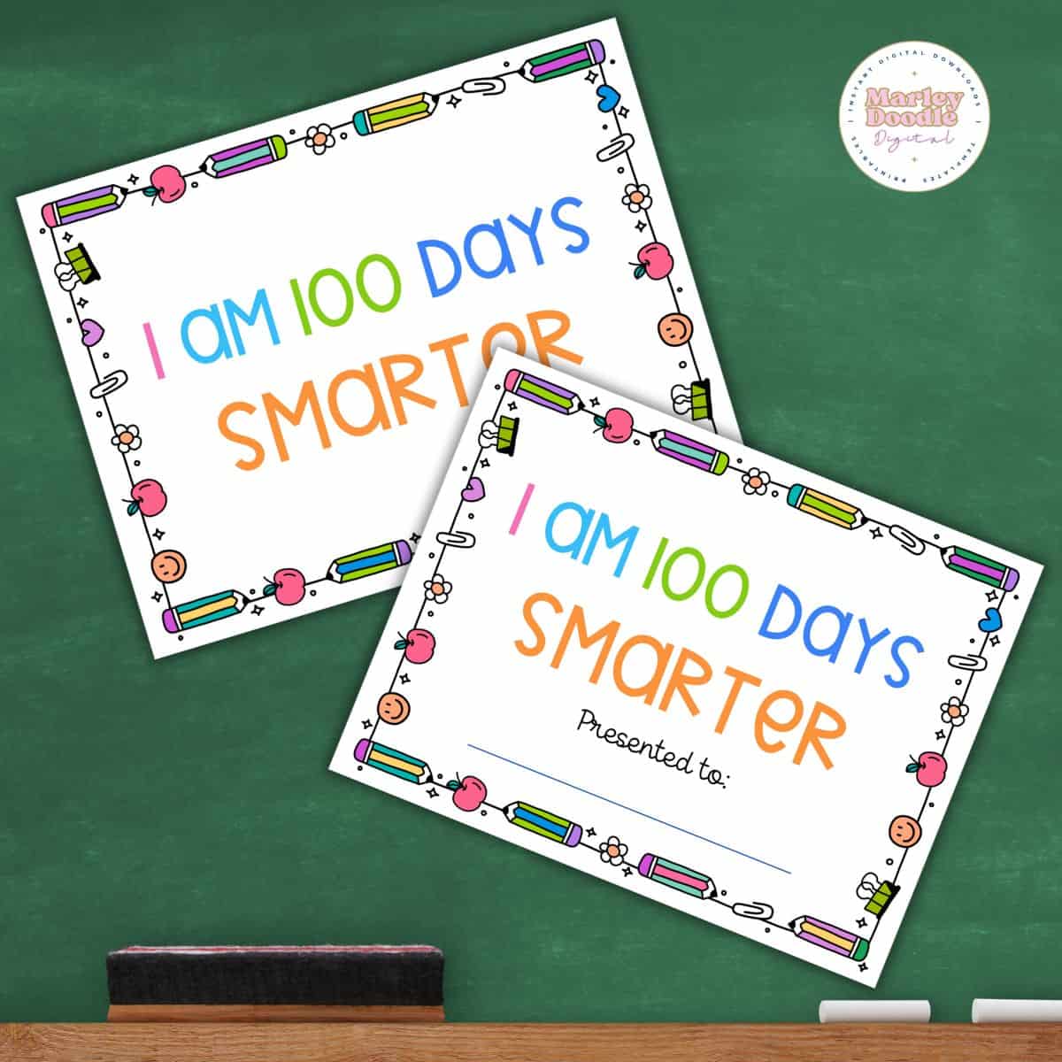 100 Days Smarter Certificates (Free Printables)