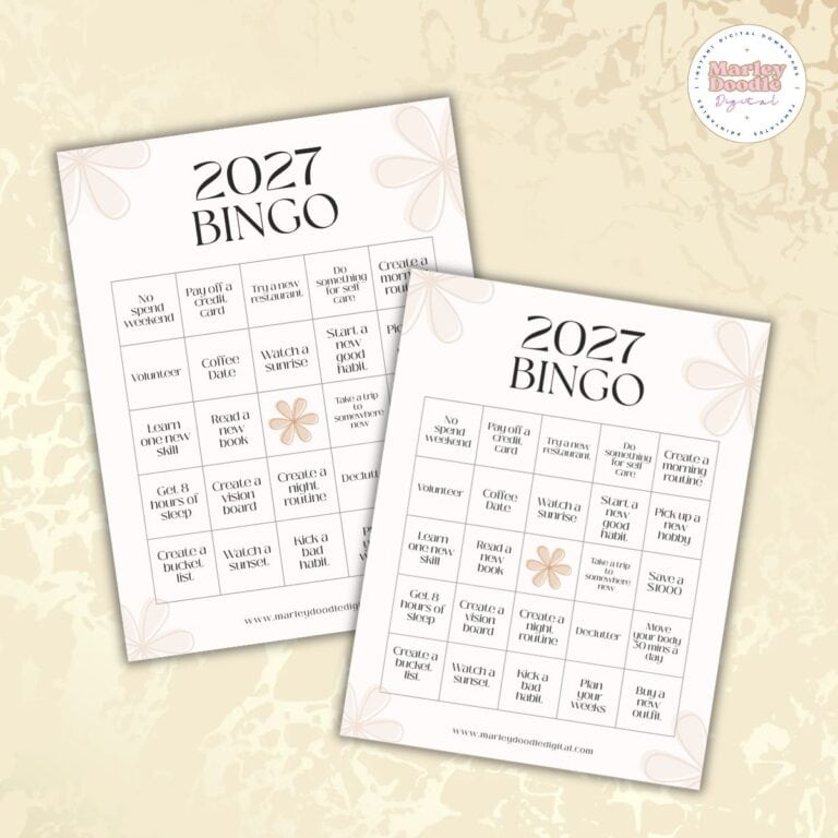 2027 Bingo Card: 100+ Ideas + Free Printable Template