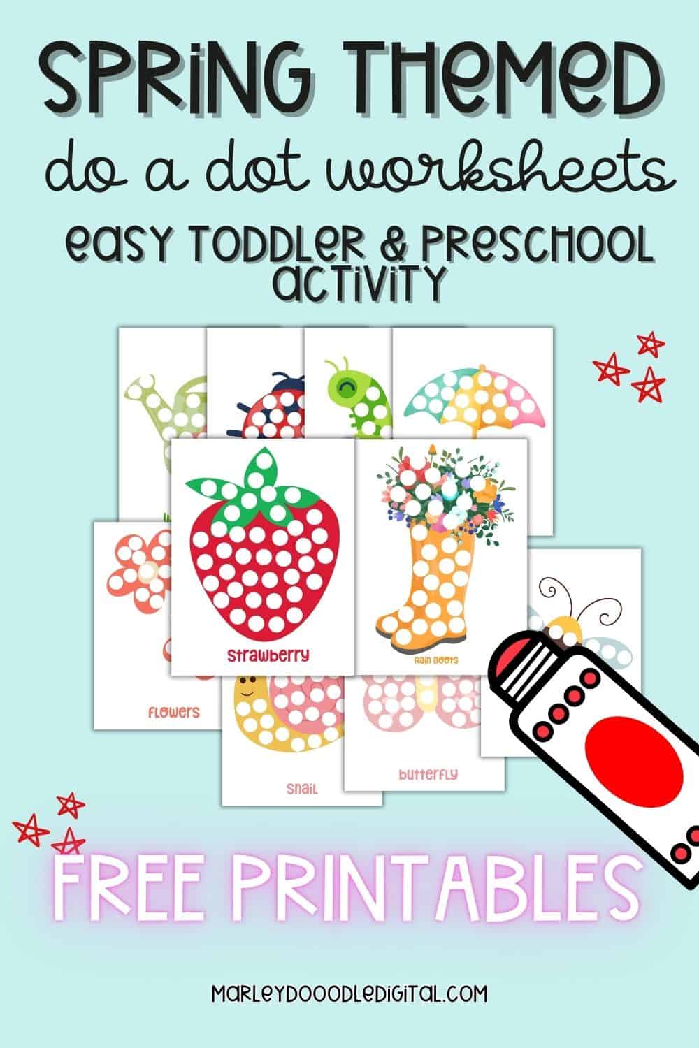 10 Cute & Free Spring Dot Marker Printables - Marley Doodle Digital