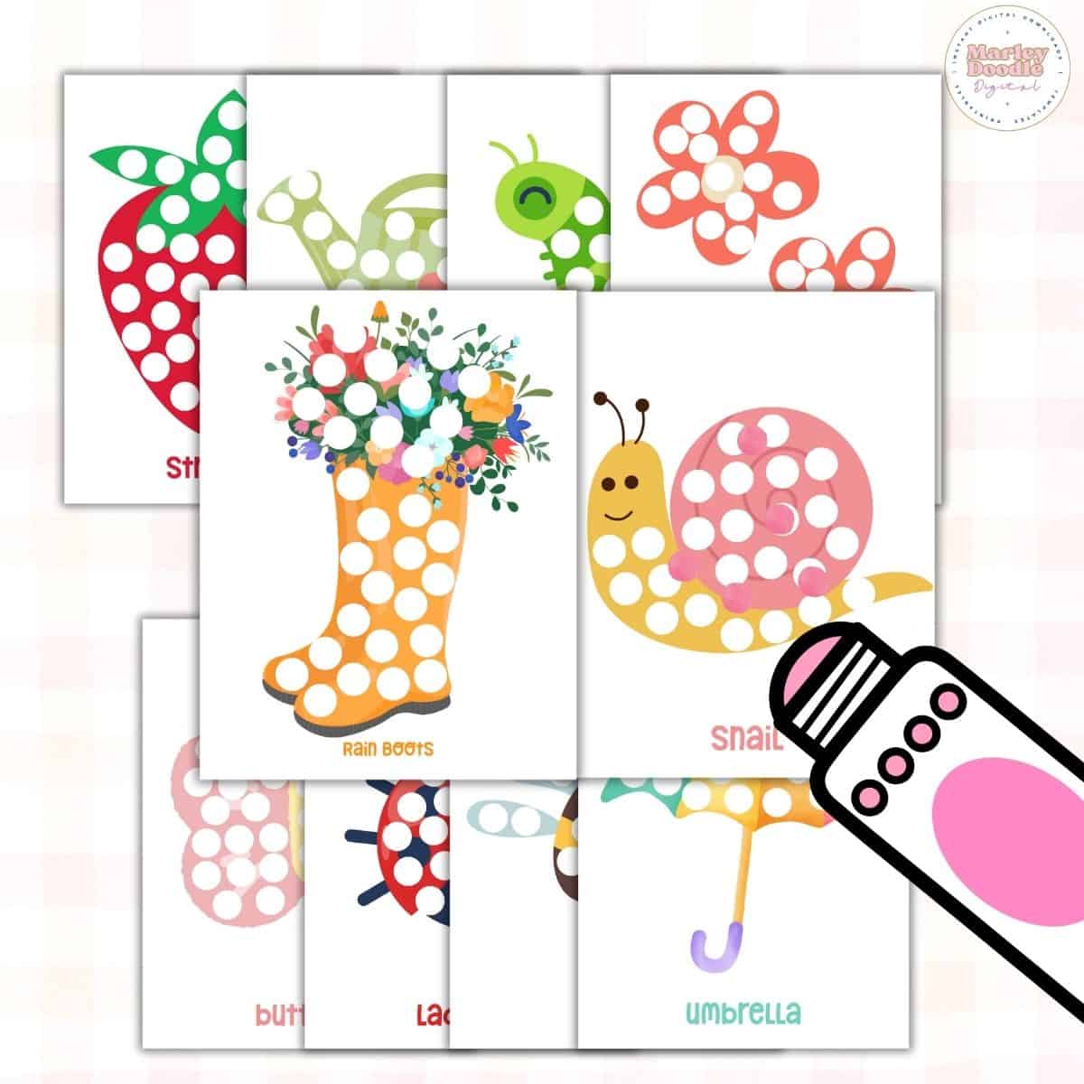 10 Cute & Free Spring Dot Marker Printables