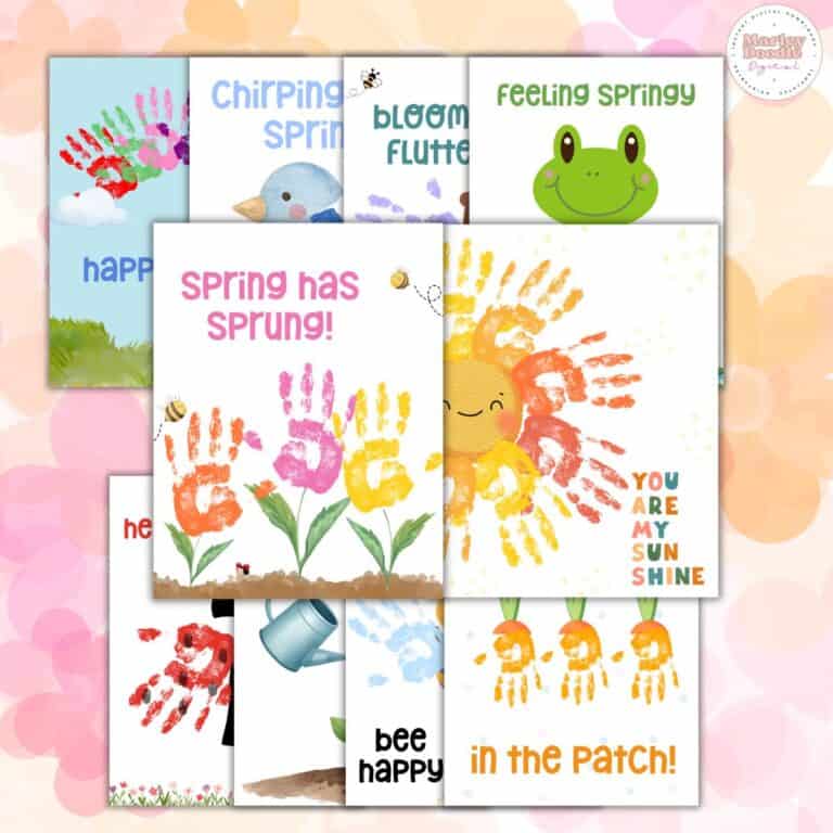 10 Free Adorable Spring Handprint Art Printables (Great for Toddlers + Preschoolers)